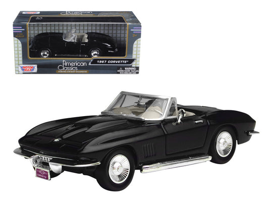 1967 Chevrolet Corvette Convertible Black 1/24 Diecast Model Car by Motormax by Motormax