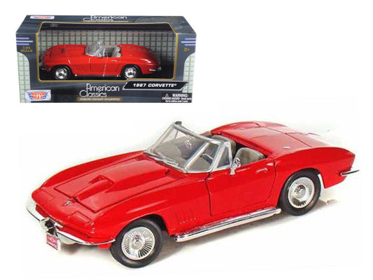 1967 Chevrolet Corvette Convertible Red 1/24 Diecast Model Car by Motormax by Motormax