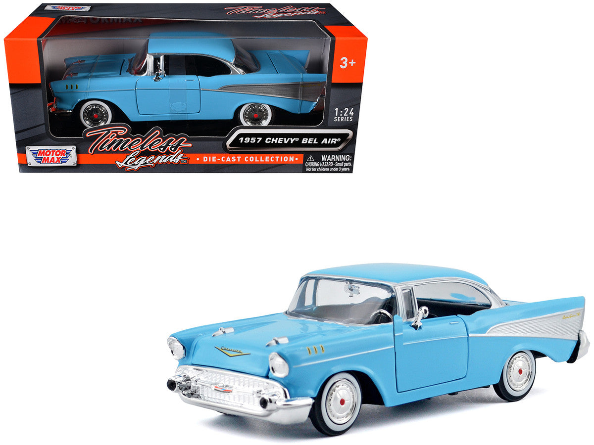 1957 Chevrolet Bel Air Light Blue "Timeless Legends" Series 1/24 Diecast Model Car by Motormax by Motormax