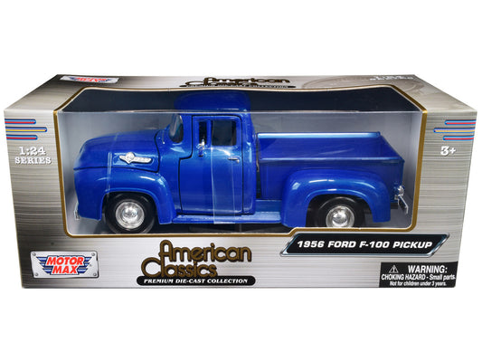 1956 Ford F-100 Pickup Truck Blue Metallic "American Classics" Series 1/24 Diecast Model Car by Motormax by Motormax