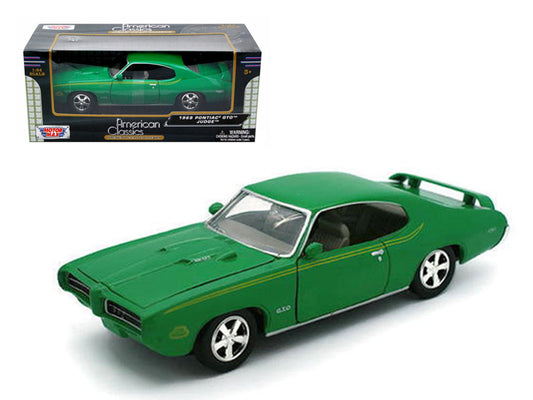 1969 Pontiac GTO Judge Green with Stripes 1/24 Diecast Model Car by Motormax by Motormax