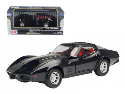 1979 Chevrolet Corvette Black 1/24 Diecast Car Model by Motormax by Motormax