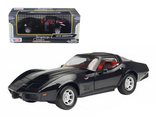 1979 Chevrolet Corvette Black 1/24 Diecast Car Model by Motormax by Motormax