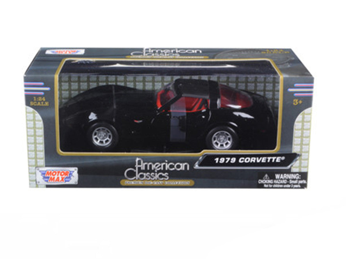 1979 Chevrolet Corvette Black 1/24 Diecast Car Model by Motormax by Motormax