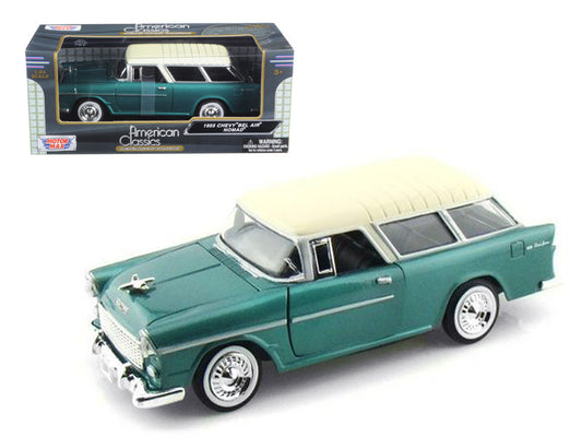 1955 Chevrolet Nomad Green 1/24 Diecast Model Car by Motormax by Motormax
