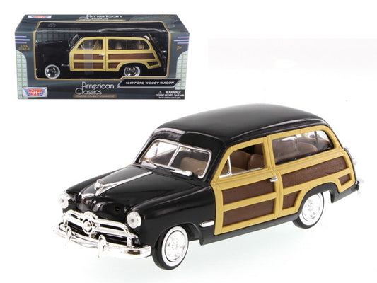 1949 Ford Woody Wagon Black 1/24 Diecast Model Car by Motormax by Motormax