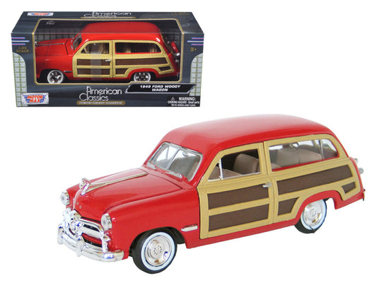 1949 Ford Woody Wagon Red 1/24 Diecast Model Car by Motormax by Motormax