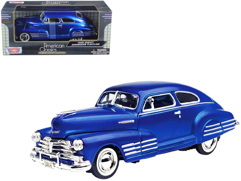 1948 Chevrolet Aerosedan Fleetline Blue 1/24 Diecast Model Car by Motormax by Motormax
