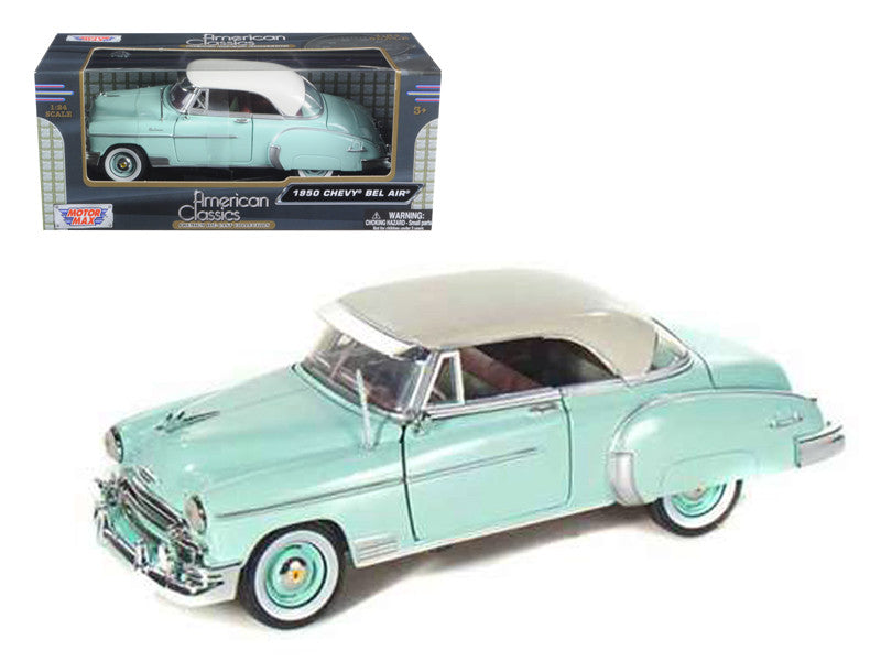 1950 Chevrolet Bel Air Green with Cream Top 1/24 Diecast Model Car by Motormax by Motormax