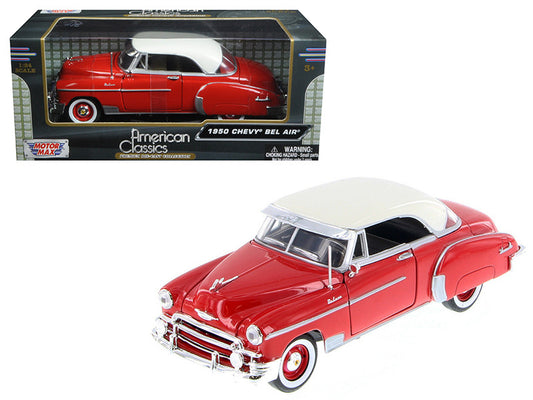1950 Chevrolet Bel Air Red 1/24 Diecast Car Model by Motormax by Motormax