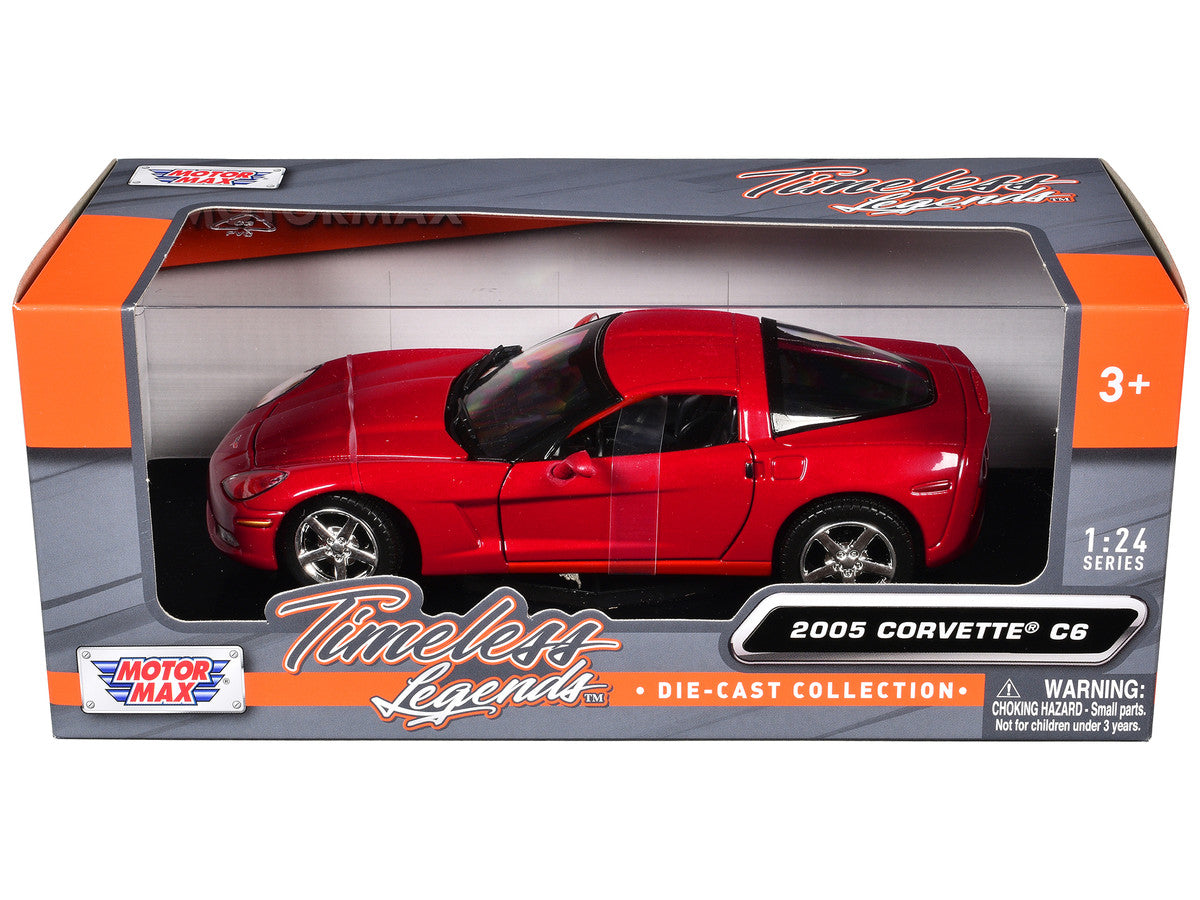 2005 Chevrolet Corvette C6 Coupe Red 1/24 Diecast Model Car by Motormax by Motormax