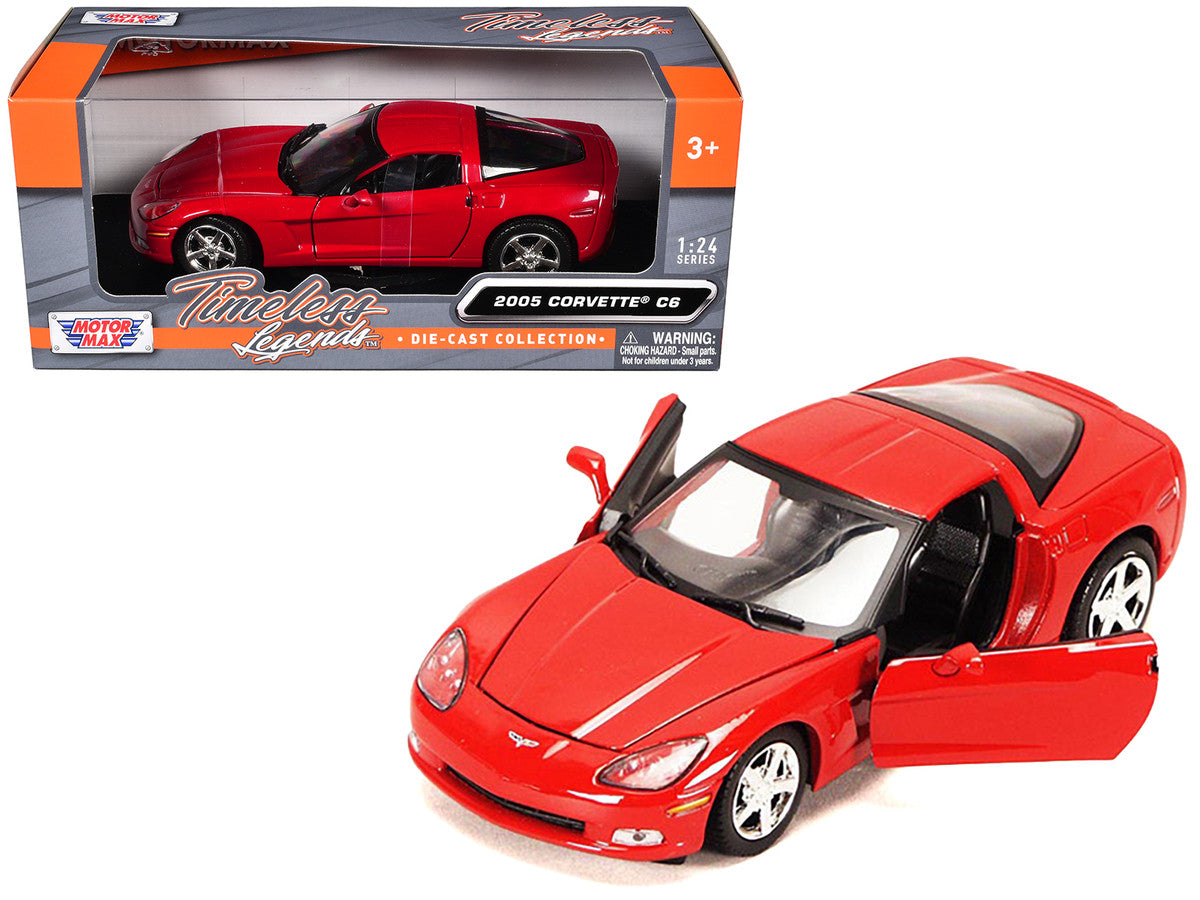 2005 Chevrolet Corvette C6 Coupe Red 1/24 Diecast Model Car by Motormax by Motormax