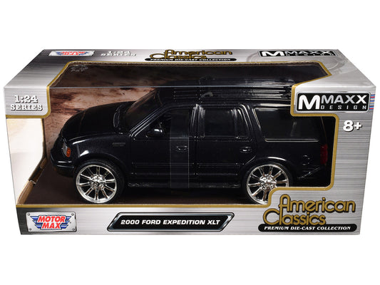 2000 Ford Expedition XLT Black Metallic "Maxx Design" "American Classics" Series 1/24 Diecast Model Car by Motormax by Motormax