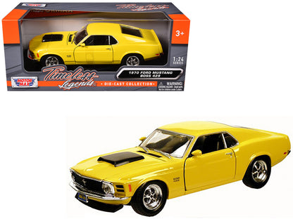 1970 Ford Mustang Boss 429 Yellow 1/24 Diecast Model Car by Motormax by Motormax