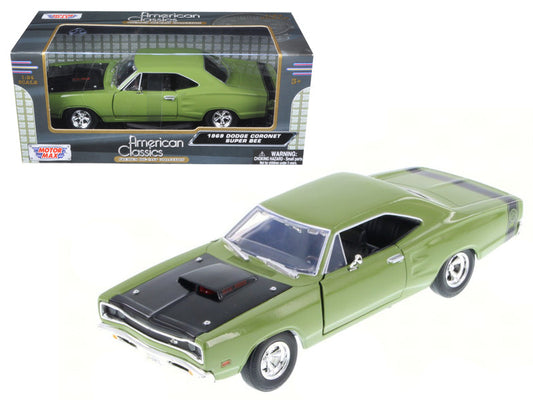 1969 Dodge Coronet Super Bee Green 1/24 Diecast Model Car by Motormax by Motormax