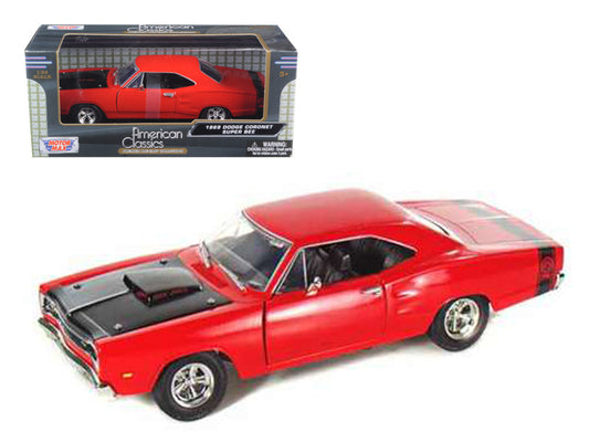 1969 Dodge Coronet Super Bee Red 1/24 Diecast Model Car by Motormax by Motormax
