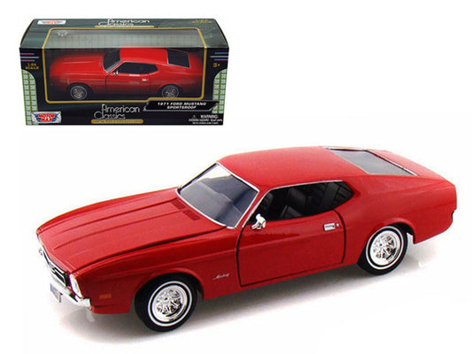 1971 Ford Mustang Sportsroof Red 1/24 Diecast Model Car by Motormax by Motormax