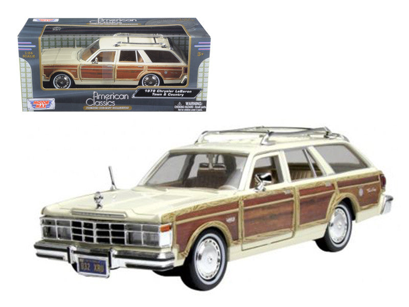 1979 Chrysler Lebaron Town & Country Cream 1/24 Diecast Model Car by Motormax by Motormax