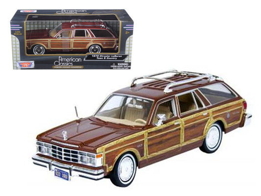 1979 Chrysler Lebaron Town and Country Burgundy 1/24 Diecast Model Car by Motormax by Motormax
