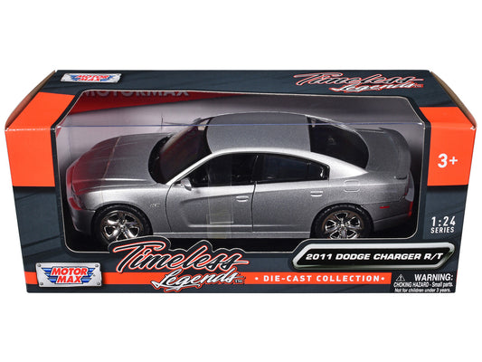 2011 Dodge Charger R/T Hemi Silver 1/24 Diecast Model Car by Motormax by Motormax