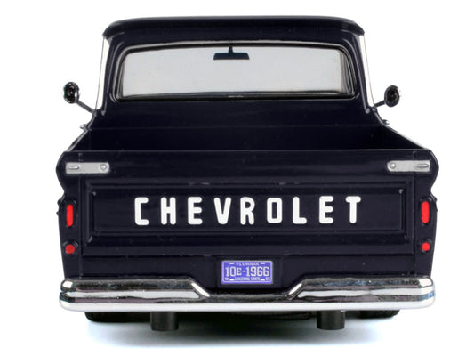 1966 Chevrolet C10 Fleetside Pickup Truck Black "Maxx Design" "Timeless Legends" Series 1/24 Diecast Model Car by Motormax by Motormax