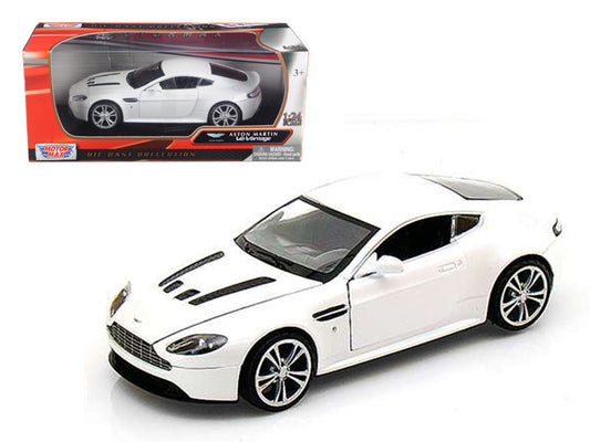 Aston Martin V12 Vantage Pearl White 1/24 Diecast Car Model by Motormax by Motormax
