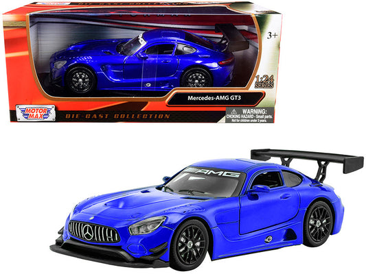 Mercedes AMG GT3 Bright Blue 1/24 Diecast Model Car by Motormax by Motormax