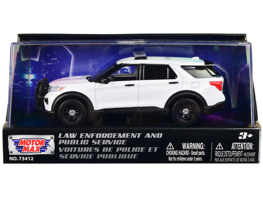 2022 Ford Police Interceptor Utility Plain White "Law Enforcement and Public Service" Series 1/43 Diecast Model Car by Motormax by Motormax
