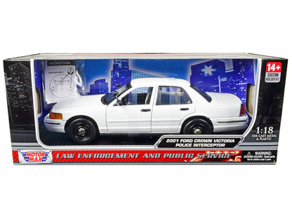 2001 Ford Crown Victoria Police Car Unmarked White "Custom Builder's Kit" Series 1/18 Diecast Model Car by Motormax by Motormax