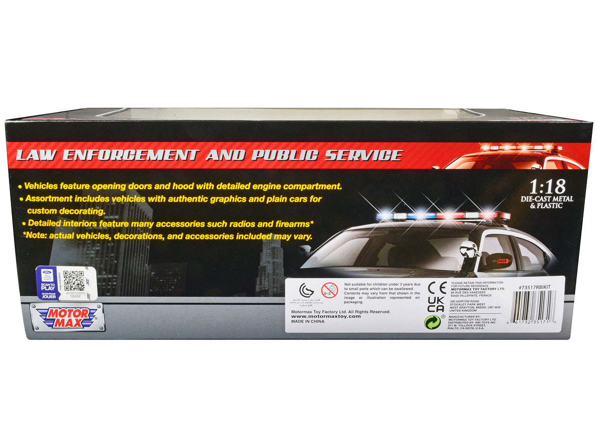2001 Ford Crown Victoria Police Car Unmarked White "Custom Builder's Kit" Series 1/18 Diecast Model Car by Motormax by Motormax