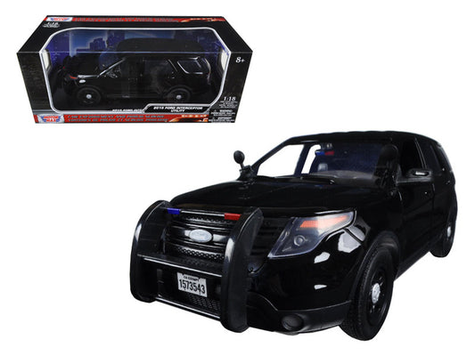 2015 Ford Police Interceptor Utility Special Service Plain Black 1/18 Diecast Model Car by Motormax by Motormax