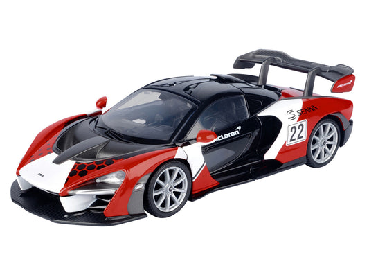 McLaren Senna #22 Black with Red and White Graphics "GT Racing" Series 1/24 Diecast Model Car by Motormax by Motormax