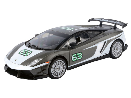 Lamborghini Gallardo LP 560-4 Super Trofeo #63 Gray Metallic and White "GT Racing" Series 1/24 Diecast Model Car by Motormax by Motormax