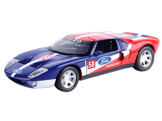 Ford GT Concept #58 Blue and Red with White Stripes "GT Racing" Series 1/24 Diecast Model Car by Motormax by Motormax