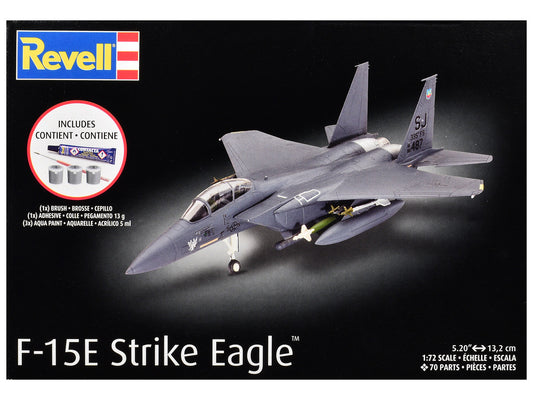 Level 4 Model Kit F-15E Strike Eagle Aircraft All-Included Kit 1/72 Scale Model by Revell by Revell