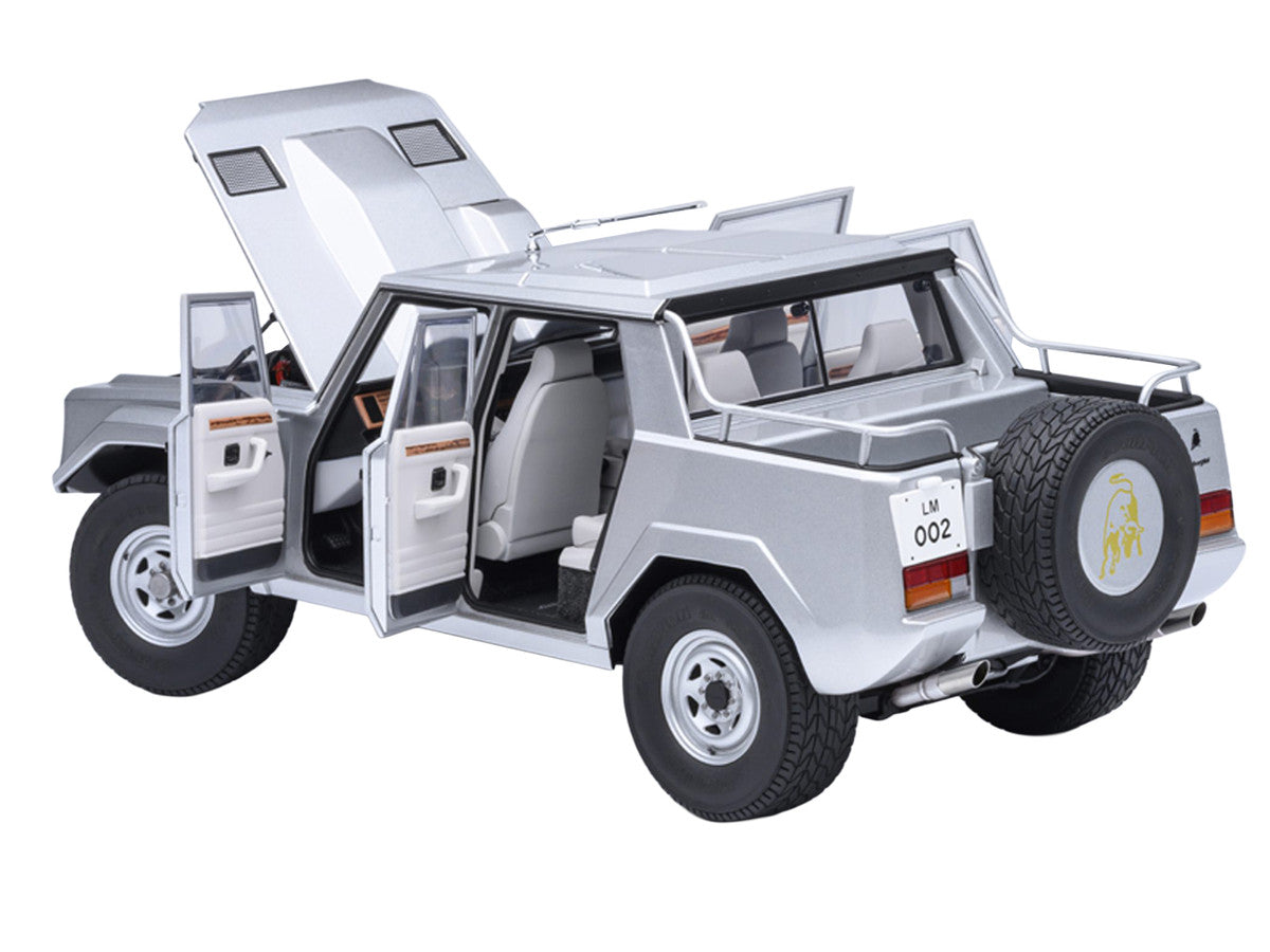 Lamborghini LM002 Argento Silver Metallic with White Interior 1/18 Model Car by Autoart by Autoart