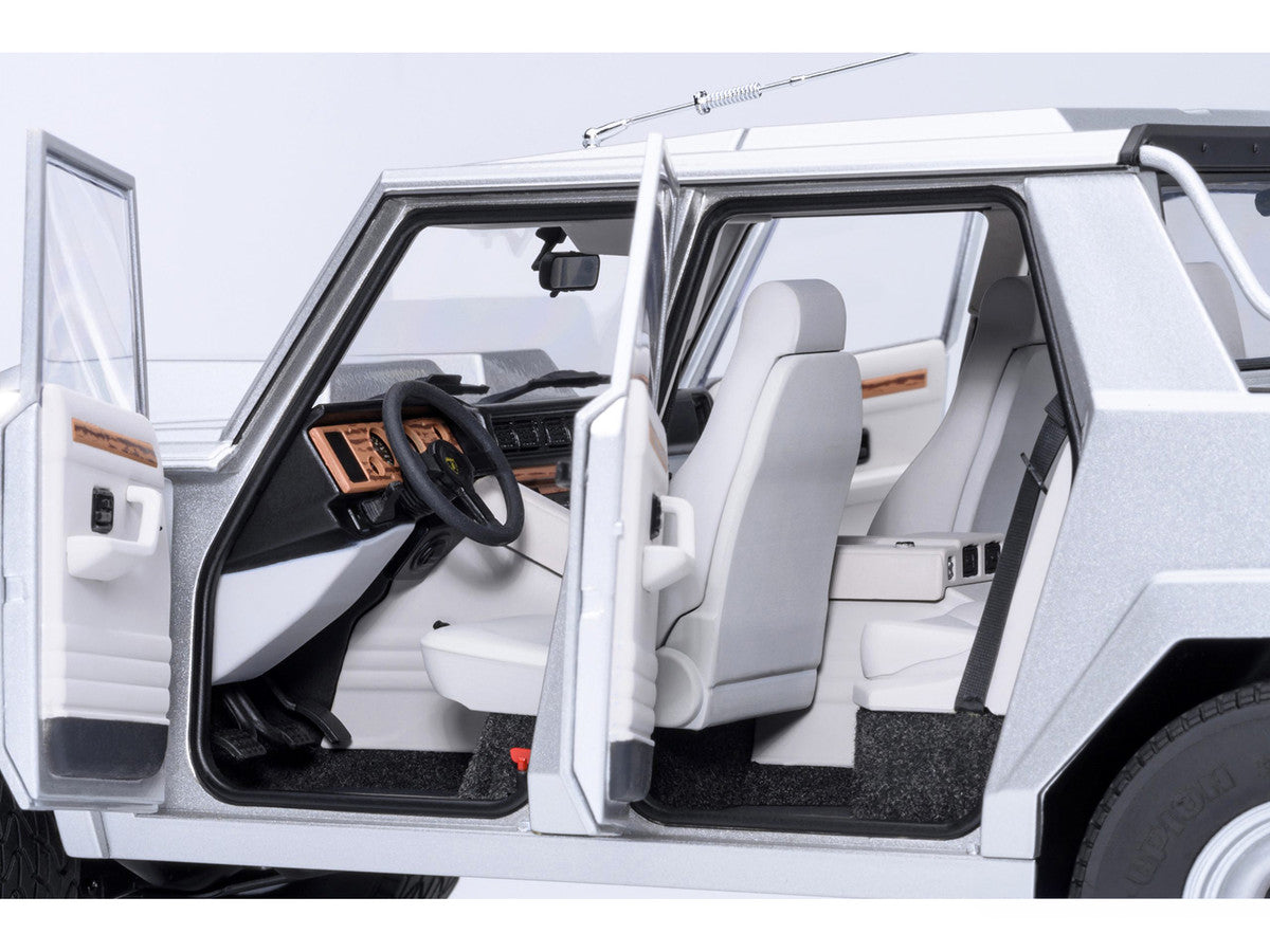 Lamborghini LM002 Argento Silver Metallic with White Interior 1/18 Model Car by Autoart by Autoart