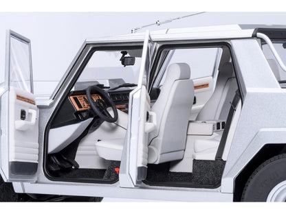 Lamborghini LM002 Argento Silver Metallic with White Interior 1/18 Model Car by Autoart by Autoart