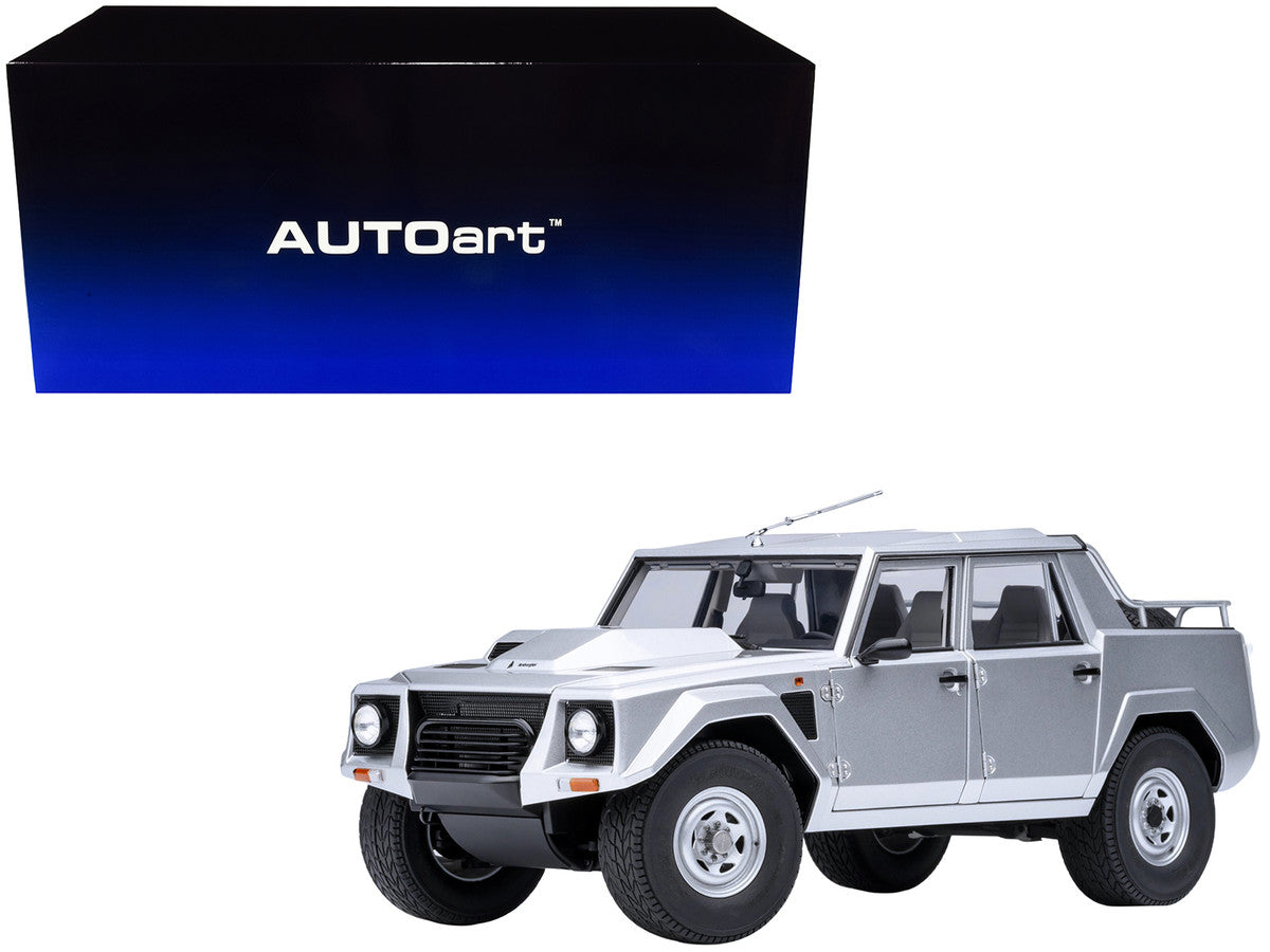 Lamborghini LM002 Argento Silver Metallic with White Interior 1/18 Model Car by Autoart by Autoart