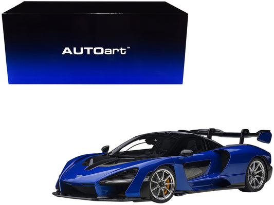 Mclaren Senna Trophy Kyanos Blue and Black with Carbon Accents 1/18 Model Car by Autoart by Autoart