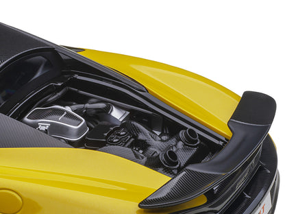 Mclaren 600LT Sicilian Yellow and Carbon 1/18 Model Car by Autoart by Autoart