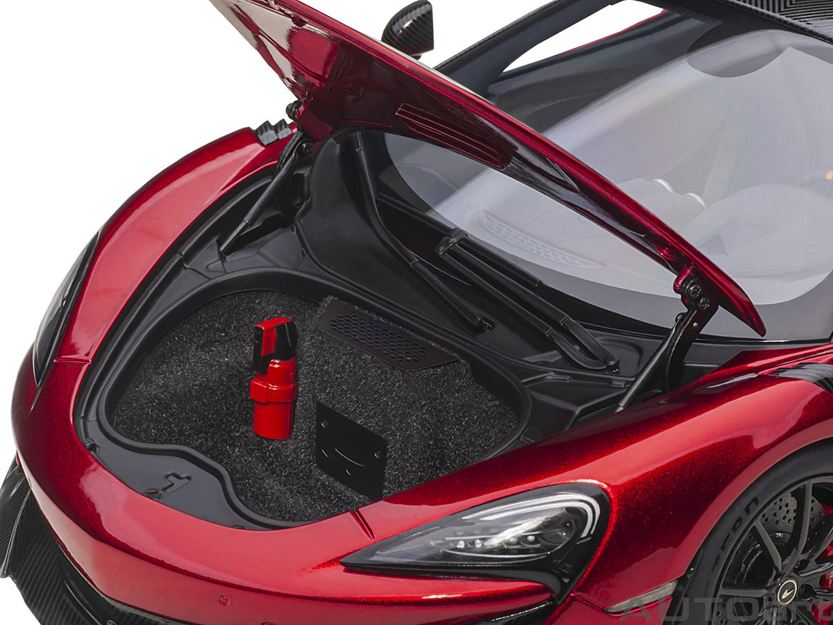 Mclaren 600LT Vermillion Red and Carbon 1/18 Model Car by Autoart by Autoart