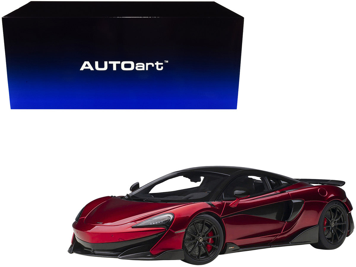 Mclaren 600LT Vermillion Red and Carbon 1/18 Model Car by Autoart by Autoart