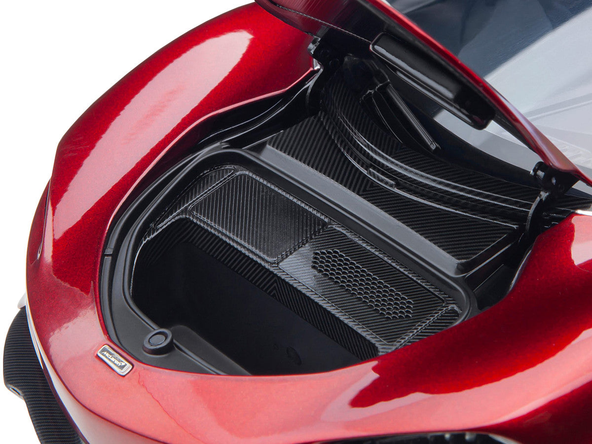 McLaren Speedtail Volcano Red Metallic with Black Top and Suitcase Accessories 1/18 Model Car by Autoart by Autoart