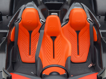 McLaren Speedtail Volcano Orange Metallic with Black Top and Suitcase Accessories 1/18 Model Car by Autoart by Autoart