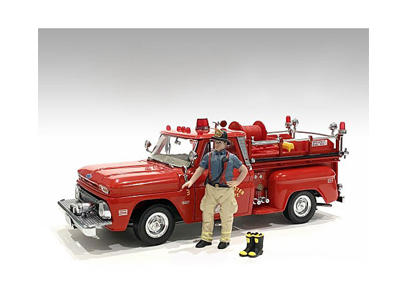 "Firefighters" Getting Ready Figure with Boots Accessory for 1/18 Scale Models by American Diorama by American Diorama