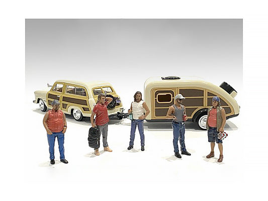 "Campers" 5 piece Figure Set for 1/18 Scale Models by American Diorama by American Diorama