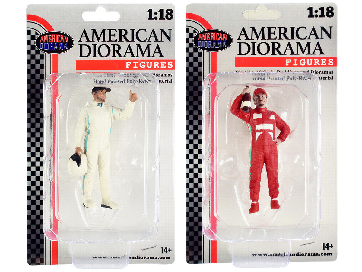 "Racing Legends" 2000's Figures A and B Set of 2 for 1/18 Scale Models by American Diorama by American Diorama