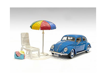 "Beach Girls" Accessories (Beach Chair and Beach Umbrella and Duffle Bag) for 1/24 Scale Models by American Diorama by American Diorama