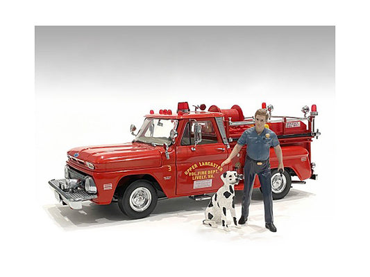 "Firefighters" Fire Dog Training Figures (Trainer and Dog) for 1/24 Scale Models by American Diorama by American Diorama